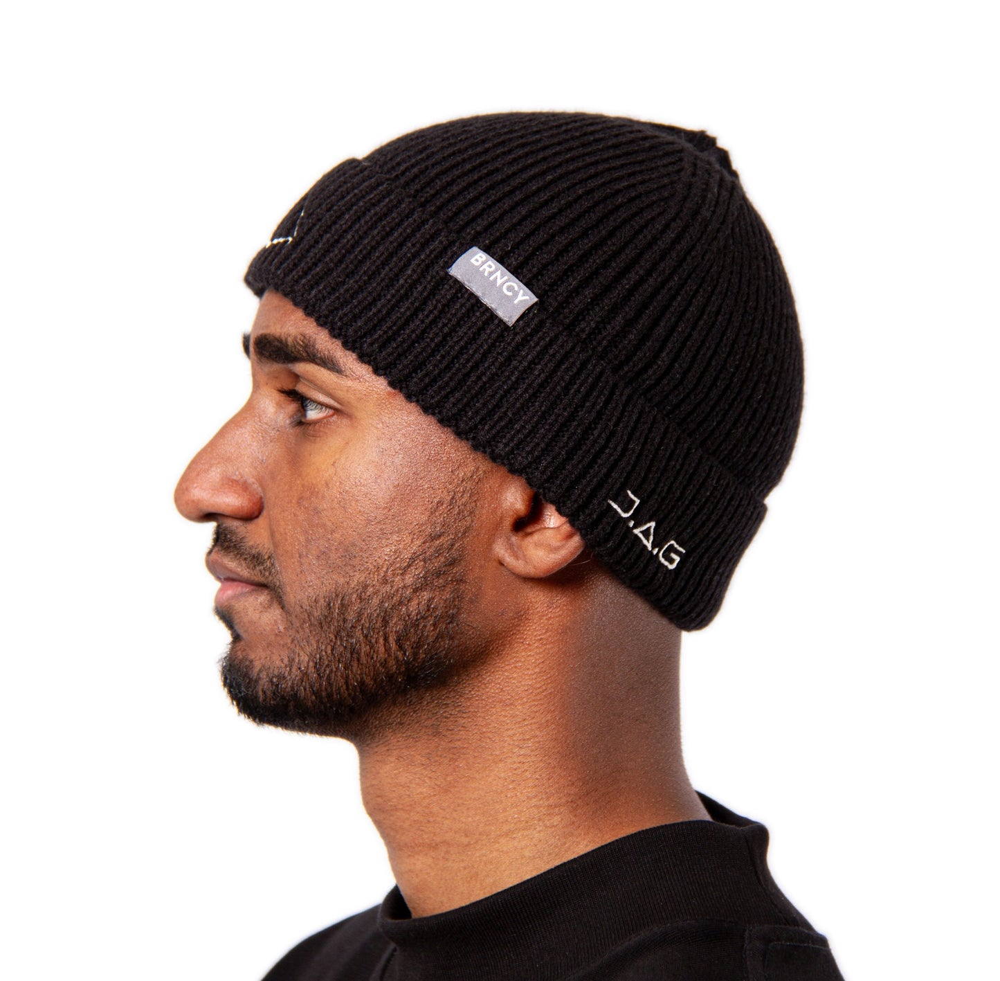 JUST A GENT LOGO BEANIE BLACK - BRNCY