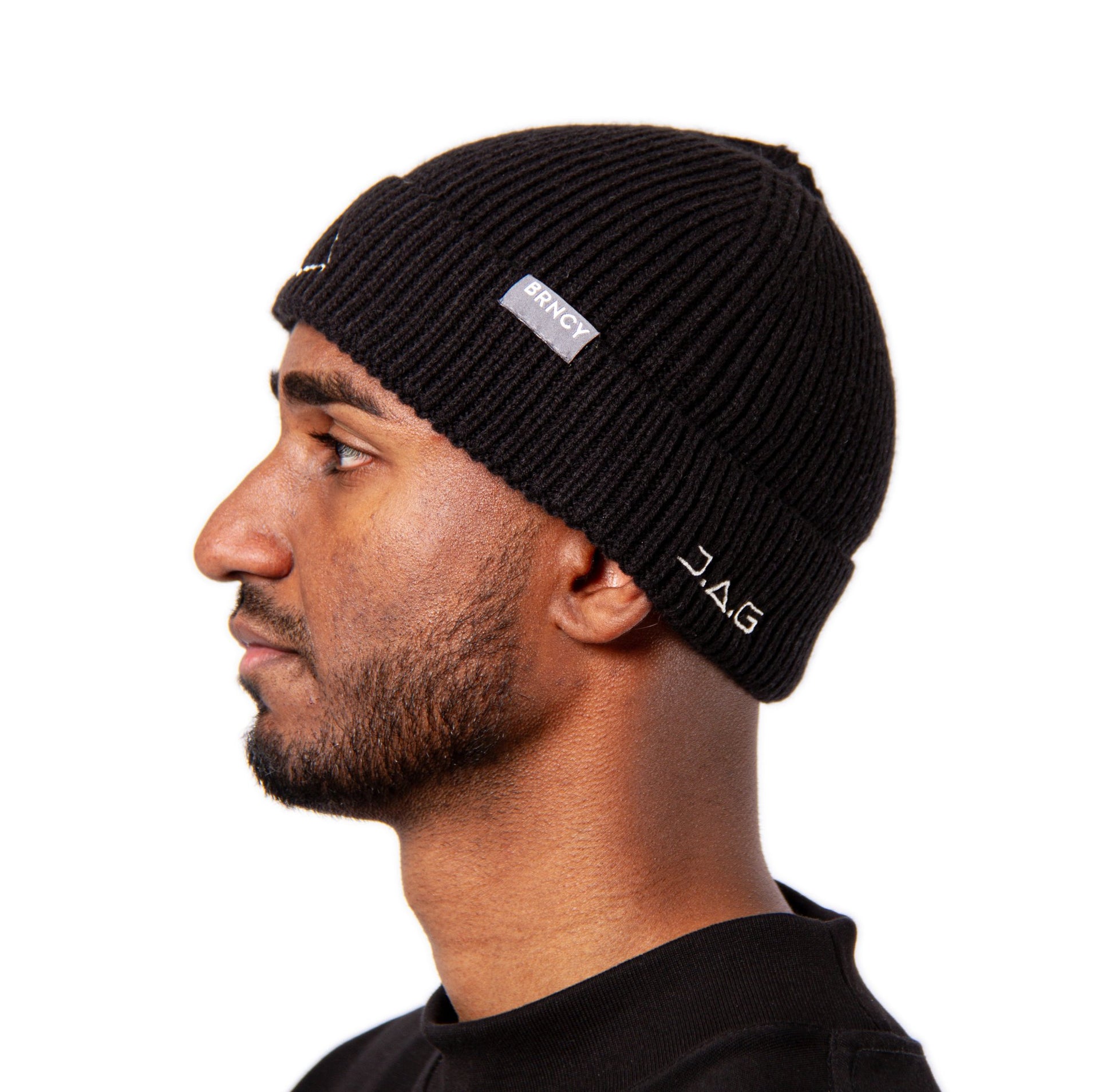 JUST A GENT LOGO BEANIE BLACK - BRNCY