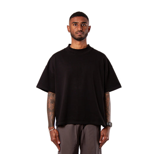 JUST A GENT TRIANGLES LOGO TEE BLACK - BRNCY